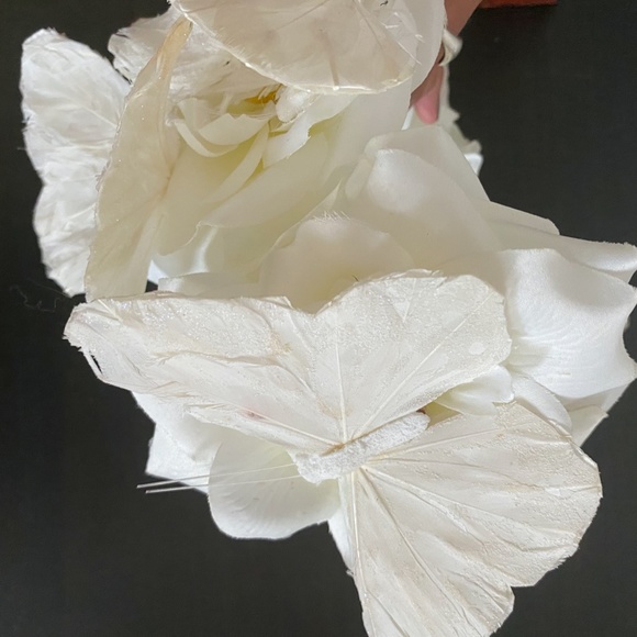 Handmade Beautiful Headband White Butterfly NEW main image 4